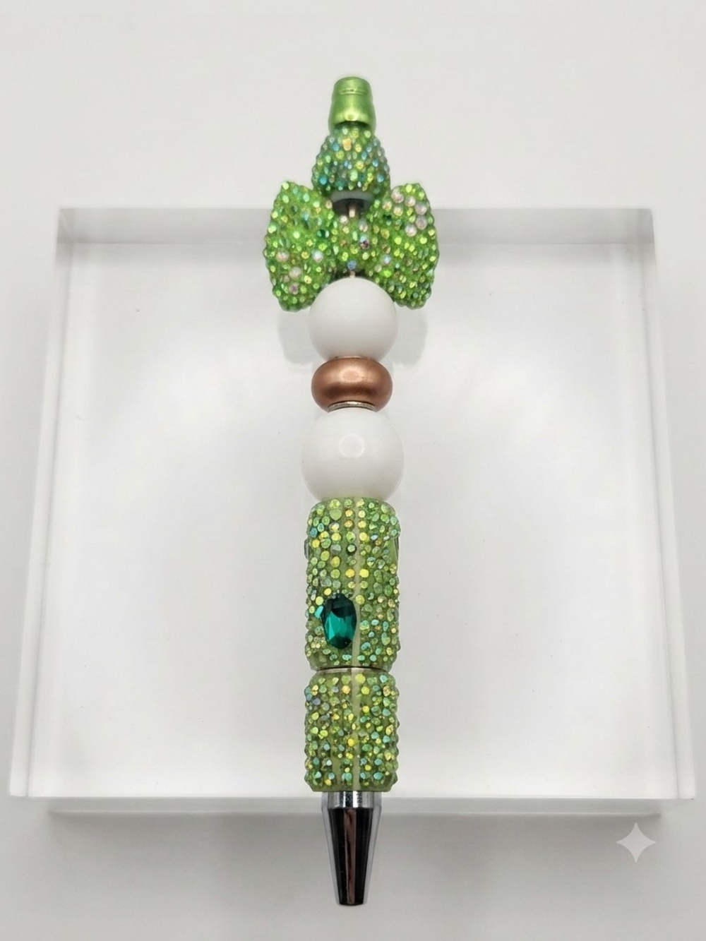 Green Crystal Bow Bead Pen - Women Jewelry Accessory